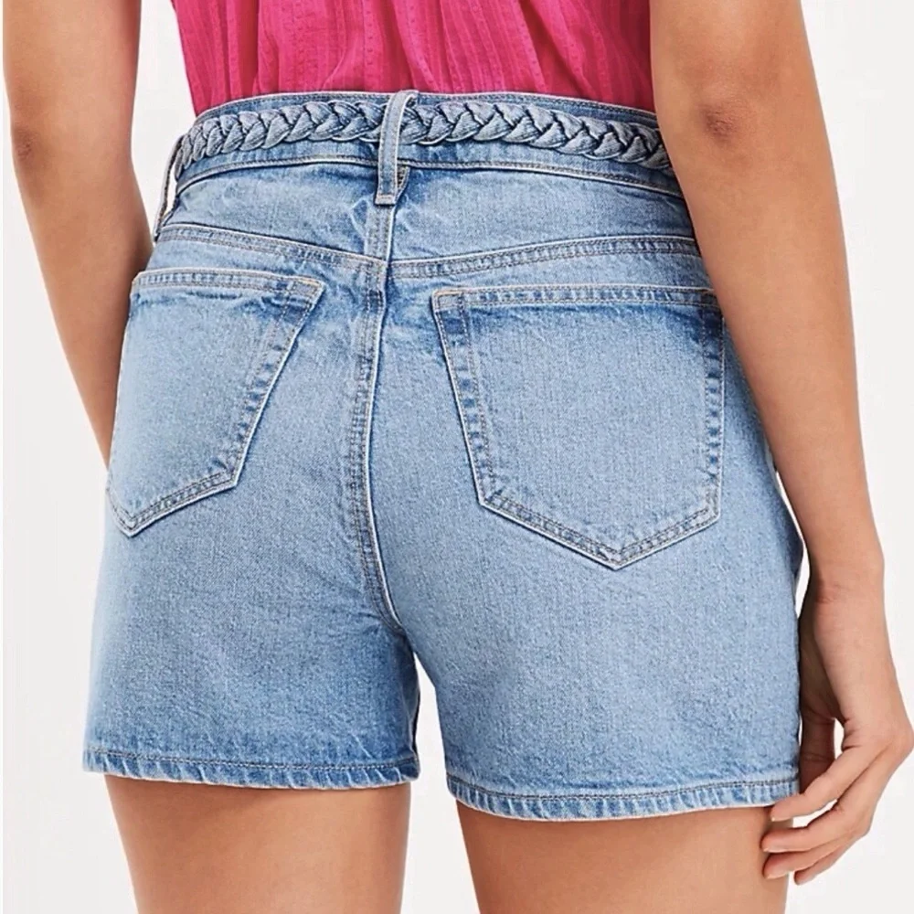 LOFT 10 (30) The Cut Off Short Women's Denim Jeans Shorts With Braided Belt